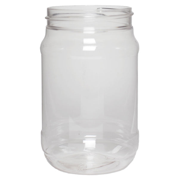 16 oz. Clear Square PET Jar with Grip - 72/Case