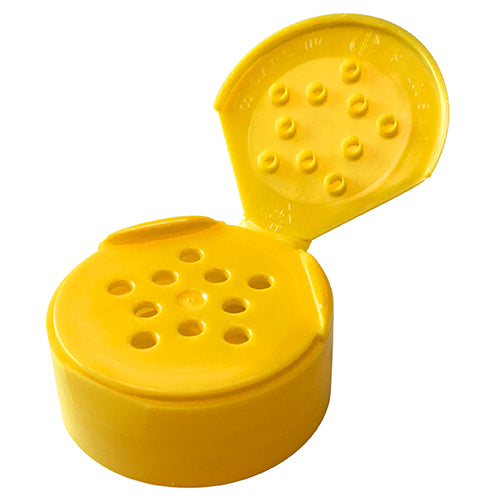 43-485 Yellow Spice Caps, Flip Top - Sift, .125 Holes