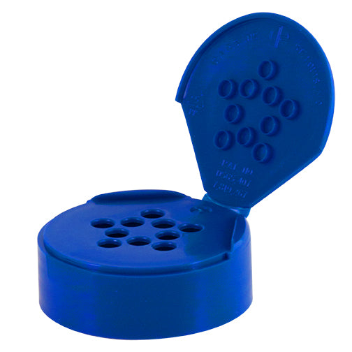 48-485 Blue, Spice Caps, Flip-Top - Sift, Linerless, with 10 Holes (.200")