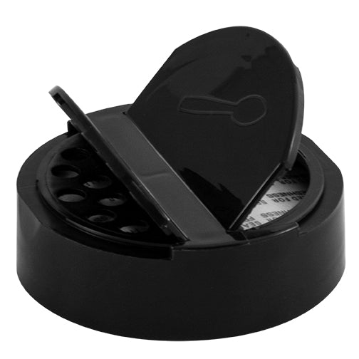 63-485 Black, Dual Flapper Spice Cap with 7 Hole (.200)/Pour (Pressure Sensitive Liner)