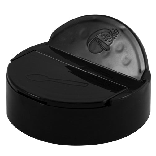 63-485 Black, Dual Flapper Spice Cap with 7 Hole (.200)/Pour (Pressure Sensitive Liner)