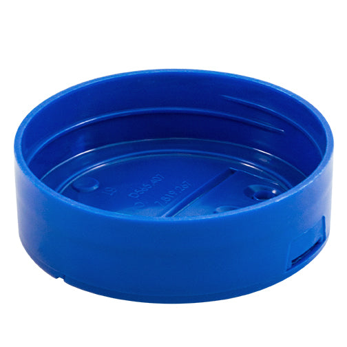 63mm (63-485) Blue Polypropylene Plastic Spice Caps, Flip Top - Sift & Spoon, .200 Holes (Unlined)