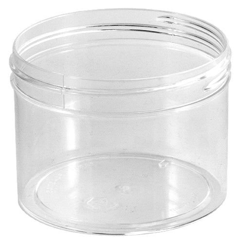 8 oz. Clear Polystyrene (PS) Plastic Wide-Mouth Jars (89-400)