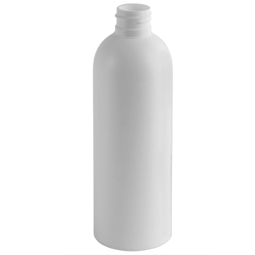 8 oz. White HDPE Plastic Bullet (Cosmo Round) Bottles (24-410)