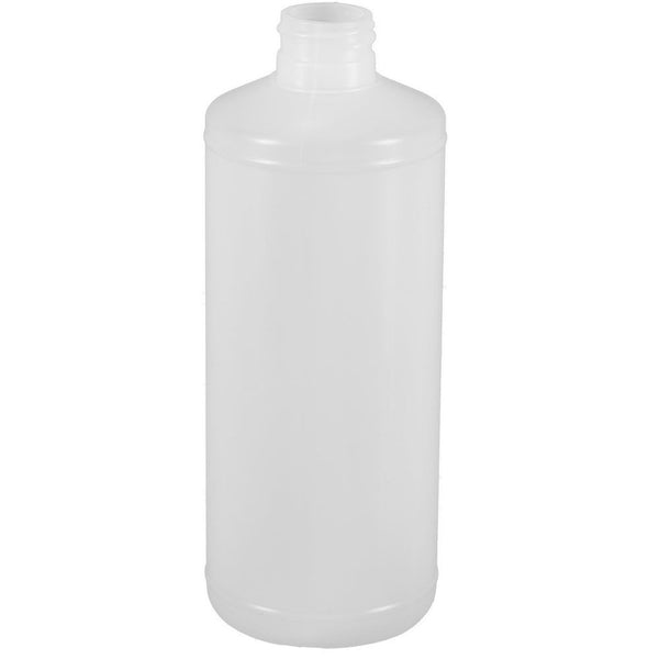 16 oz. Natural HDPE Plastic Cylinder (MR) Bottle (28-410) Neck-Finish