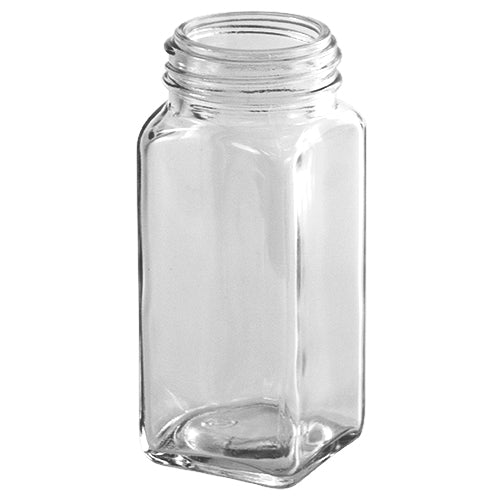 4 oz. Clear Glass Square Spice Jars (43-485)