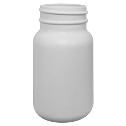 100 cc White Traditional HDPE Plastic Packer Bottles (38-400