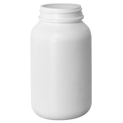 250 cc White HDPE Plastic Packer Bottles 45-400