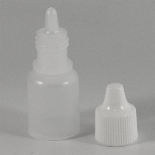 1/4 oz. Natural LDPE Plastic Boston Round Bottles (15-415)