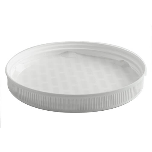 110-400 White Ribbed Caps w/ PS-22 Pressure Seal Liner