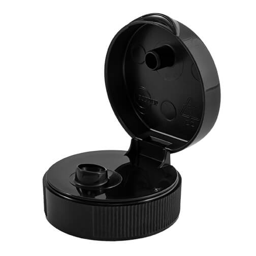 38-400 Black Flip Top - Spouted Caps with PS-22 Liner (Pressure Sensitive)