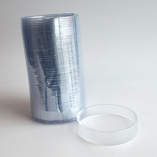192 x 25 + 7 (mm) Clear Preformed Round Shrink Bands (Fits Lid Sizes L408 - L410)
