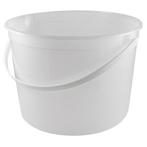 160 oz. (5 qt) Natural Freezer Safe HDPE Plastic Tub w/White Plastic Handle (L810)
